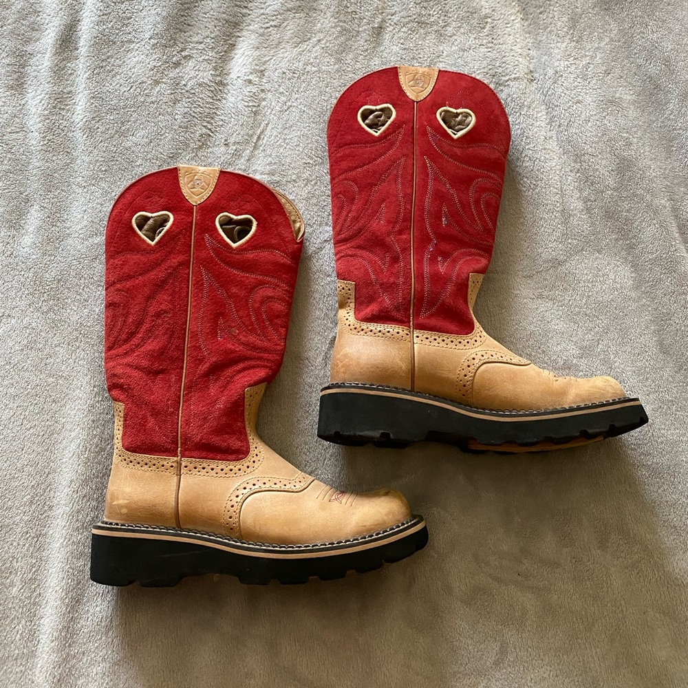 Ariats Boots Red/Tan size 6.5B